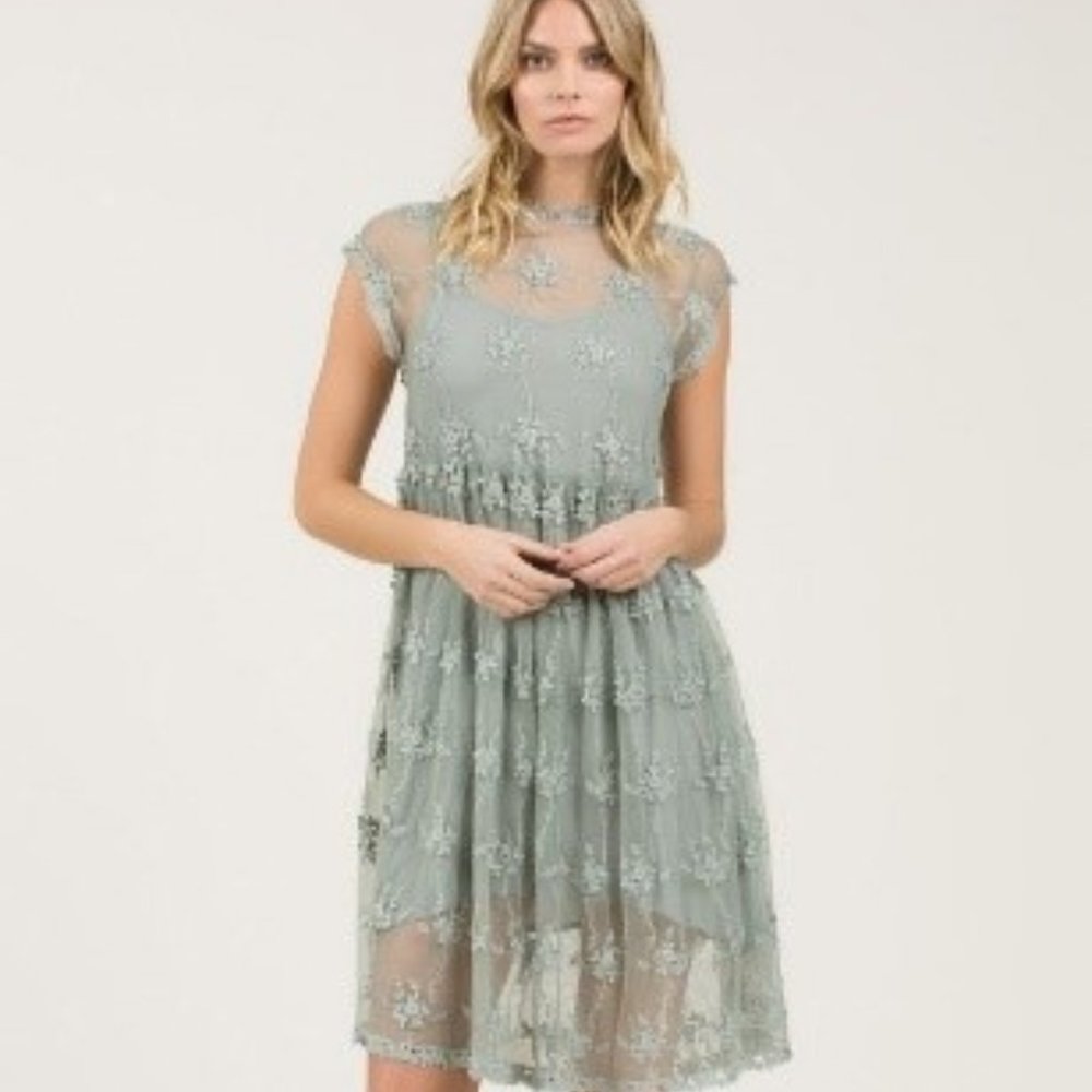 Sage Green Lace Dress!